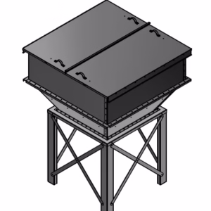 Hopper with Unik Auger Box, Conical Extension & sack knife – 2000 liters